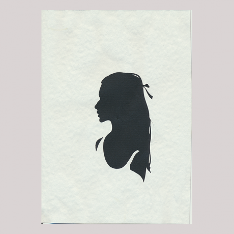 
        Front of silhouette, with girl looking left, wearing a singlet.